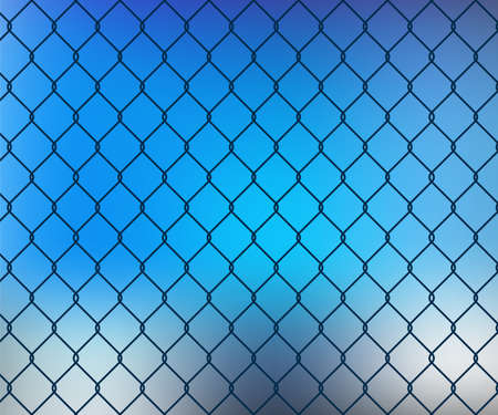 Metal fence and grass. Vector stock illustration.のイラスト素材