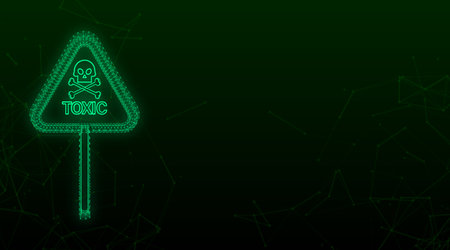 Plexus freen illustration on green backdrop. Logo, label. Isolated vector illustration. Exclamation mark.のイラスト素材