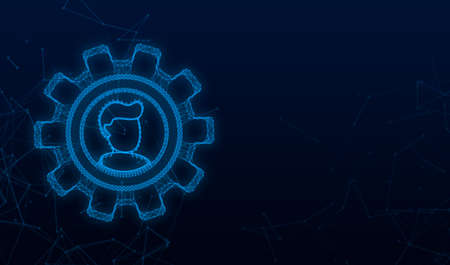 Workforce planning in plexus style. Process chart. 3d icon with workforce planning for concept designのイラスト素材
