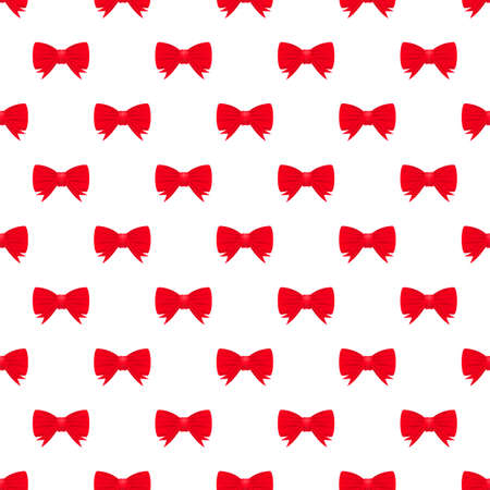 Shiny red satin ribbon pattern on white background. Vector stock illustrationのイラスト素材