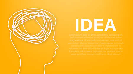 Icon for concept design. Mess, disorder. Silhouette illustration. Mental health concept. Abstract art.のイラスト素材