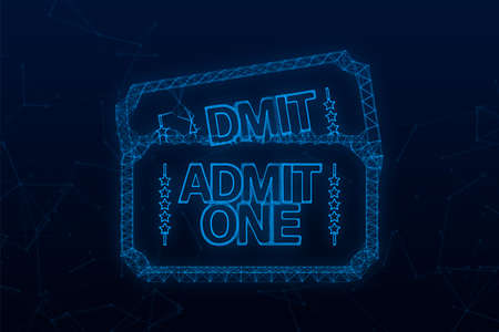 Plexus blue show ticket. Old premium cinema entrance tickets. Plexus icon. Vector illustration.のイラスト素材