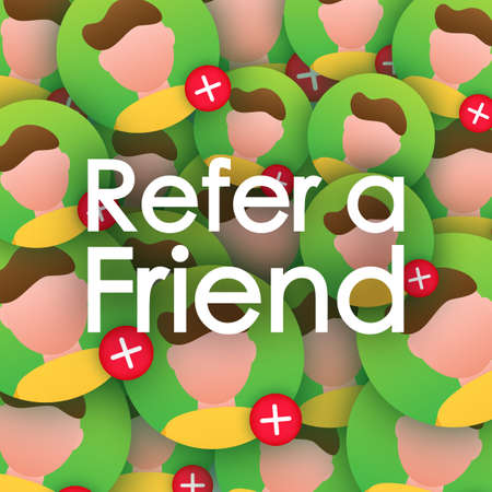 Refer a friend pattern. Referral marketing concept, referring friends, referral program strategy....