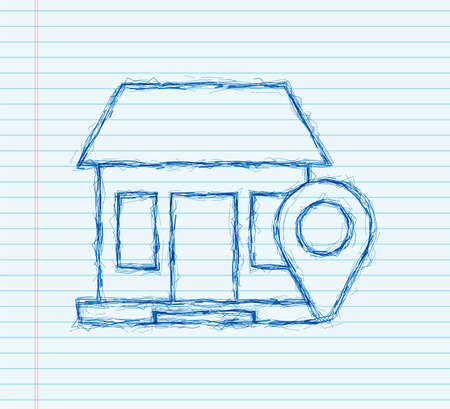 We have moved. Moving office sketch sign Vector illustrationのイラスト素材