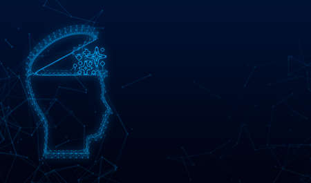 Open mind. Plexus icon on light backdrop. Mental health concept. Business concept. Creative idea...