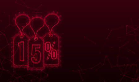 15 percent OFF Sale Discount tag. Discount offer price tag. 15 percent discount promotion flat icon...