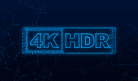 4k ultra video settings sign. Plexus icon. Vector stock illustration.のイラスト素材