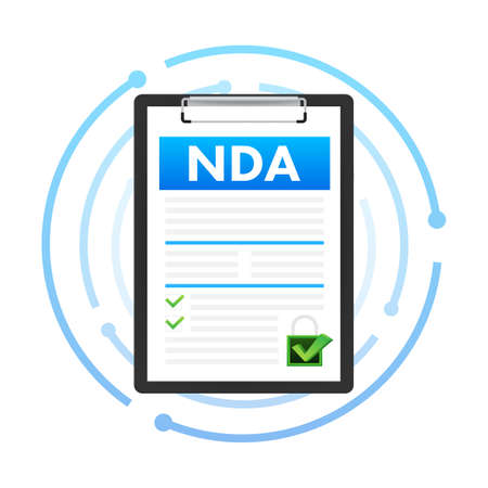 NDA Document, Non disclosure agreement, Privacy document. Vector stock illustration.のイラスト素材