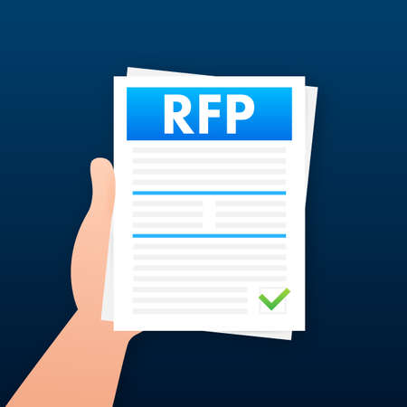 RFP request for proposal document. Vector stock illustration.のイラスト素材