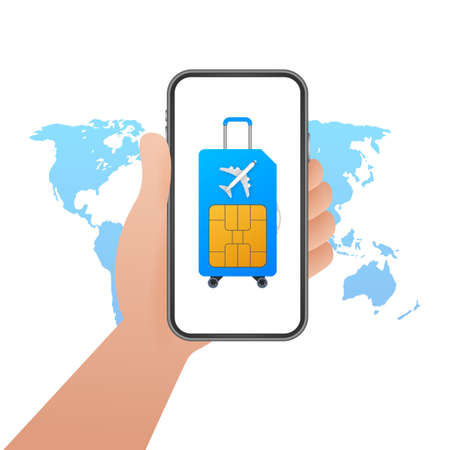 Phone International roaming call. Voip telephony. Vector stock illustration.のイラスト素材