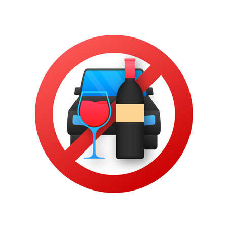 Dont drink and drive sign. No alcohol. Vector stock illustration.のイラスト素材