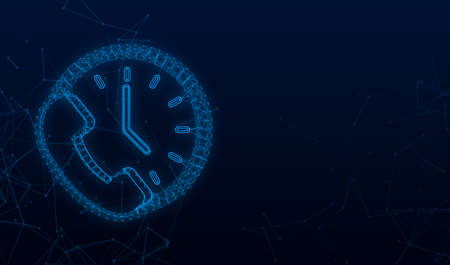 Call duration plexus icon, Call Waiting, time. Vector stock illustration.