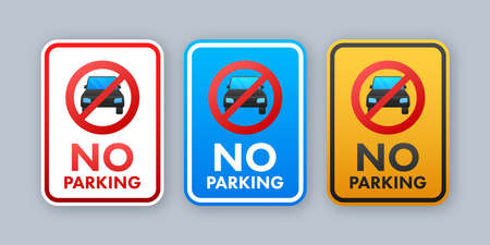 No parking . Danger symbol. Warning attention sign. Stop sign. Vector stock illustrationのイラスト素材