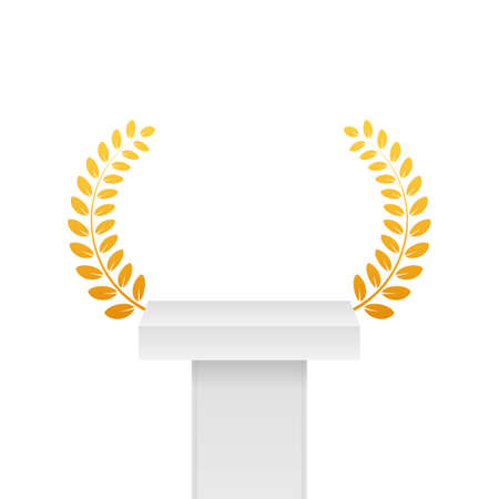 Gold, Silver, Bronze - First, Second and Third Places. Award laurel. Vector stock illustration.のイラスト素材