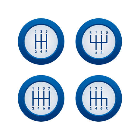 Manual Car transmission, Gear shifter. Vector stock illustration.のイラスト素材