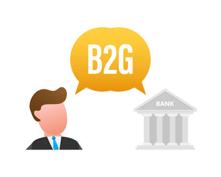 B2G or Business to Government Marketing. Vector Illustration. Icon for marketing designのイラスト素材
