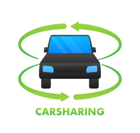 Car sharing concept. Carsharing vector icon on white background. lIllustration for mobile app design. Flat vector illustrationのイラスト素材