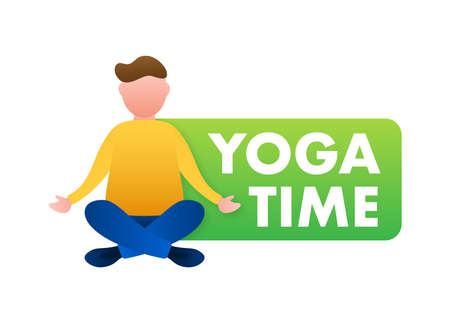 Yoga time. Vector stock illustration. Health careのイラスト素材