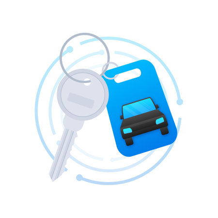 Car Key and of the alarm system. Vector illustrationのイラスト素材