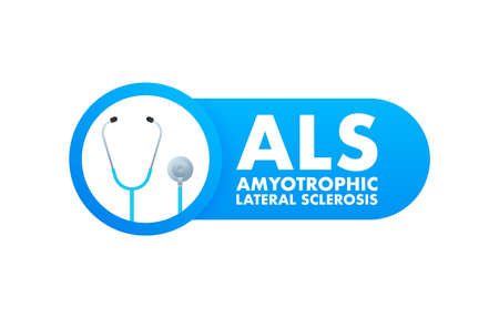 ALS Amyotrophic Lateral Sclerosis - progressive nervous system disease. Amyotrophic lateral sclerosis. Day background designのイラスト素材