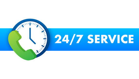 Steady available services icon. 24 7 illustration. Work whole week web vector.