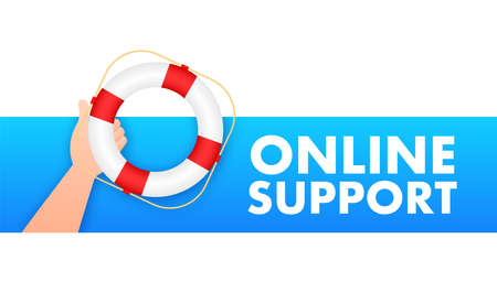 Customer service 24-7. Call center landing page. Online support center, assistance. Vector stock illustrationのイラスト素材