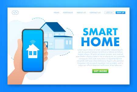 Smart home concept. Smart systems and technology. Vector stock illustrationのイラスト素材