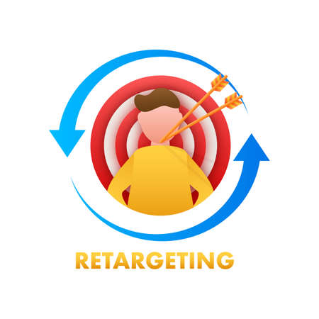Abstract banner with retargeting for concept design. Marketing concept. Vector graphic. Abstract ad bannerのイラスト素材