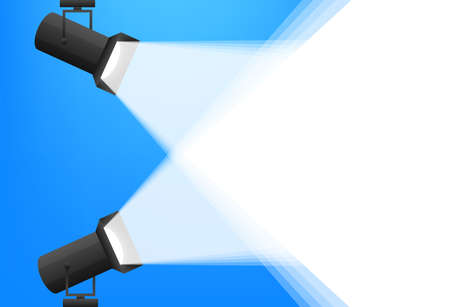 Abstract mockup with blue projecton white background for banner design. Abstract blue light effect...