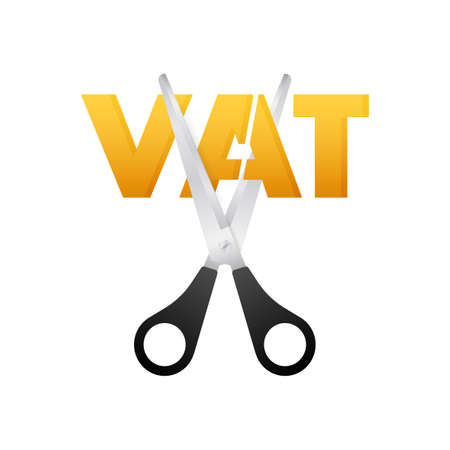 Cut VAT or reduce tax rate. Help economic recovery Vector stock illustration.のイラスト素材
