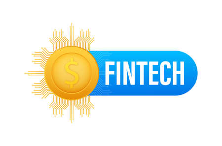 Financial technology, Fintech. Online banking and Business. Vector stock illustration.のイラスト素材