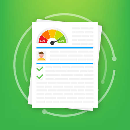 Credit score scale showing good value. Vector illustration.のイラスト素材