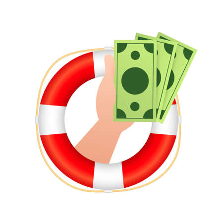 Emergency fund, money. Save savings. Financial aid management. Financial investment. Vector stock illustrationのイラスト素材