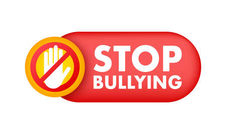 Stop Bullying Sign. Cyber protection. Social Problems. Vector illustration.のイラスト素材