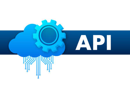 Cloud API - application programming interface. Internet network. Vector stock illustration.のイラスト素材