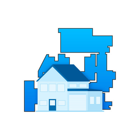 House architectural plan. Building plan. Vector stock illustration.のイラスト素材