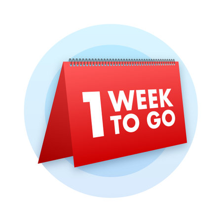 One week to go offer. Calendar icon. Vector stock illustration.のイラスト素材
