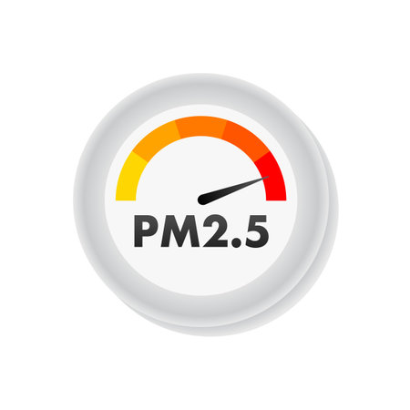 Air Pollution icon, PM 2,5. Prevention sign. Vector stock illustration.のイラスト素材