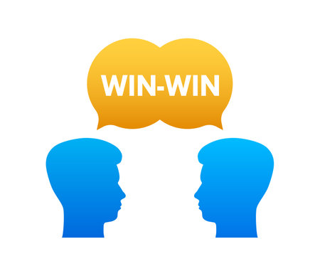 Win-win strategy. Partnership, Deal. Vector stock illustration.のイラスト素材