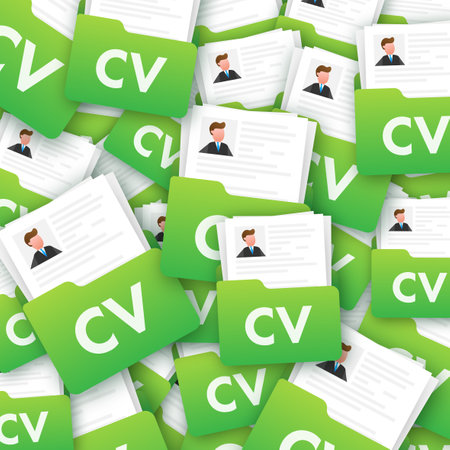 Resume, CV flat icon. Business management. Document icon Vector illustrationのイラスト素材