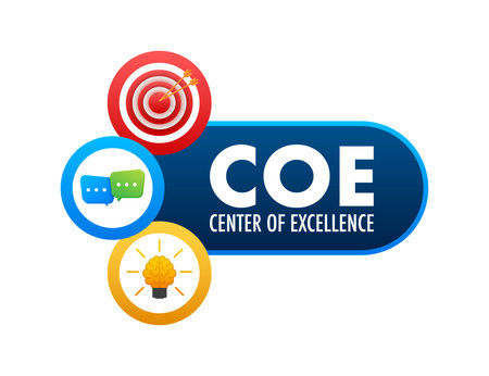 COE - Center of Excellence. Business concept. Vector stock illustration.のイラスト素材