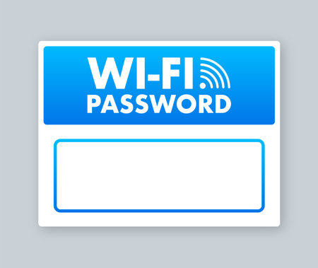 Free WiFi Password Symbol Sign. Vector stock illustration.のイラスト素材