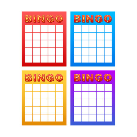 Bingo or Lottery game, card. Big Win. Vector stock illustration.のイラスト素材