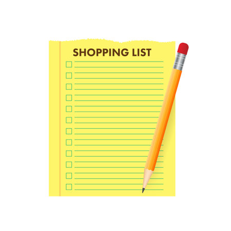 Shopping list flat icon. Vector stock illustration.のイラスト素材