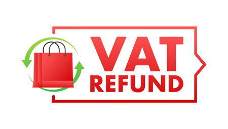 VAT refund. Tax return, free. Vector stock illustration.のイラスト素材
