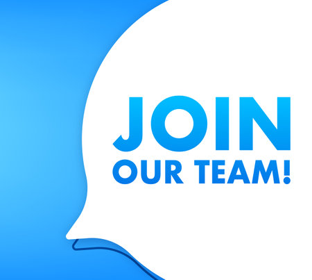 Megaphone Hand, business concept with text join our team. Vector illustration.のイラスト素材