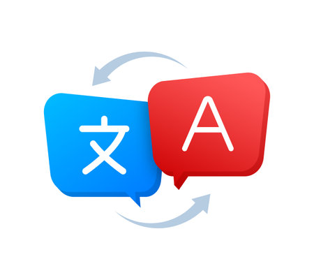 Online language translator concept. Translator icon. Vector stock illustration.のイラスト素材