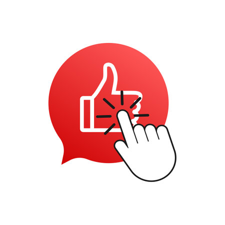 Like. Thumb up symbol, finger up. Vector stock illustration
