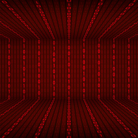 Background in a matrix style. Falling random numbers. Green is dominant color. Vector stock illustration.のイラスト素材