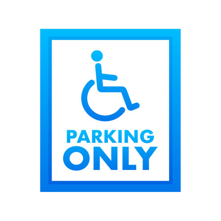 Disabled parking only. Car Parking Sign. Vector stock illustration.のイラスト素材